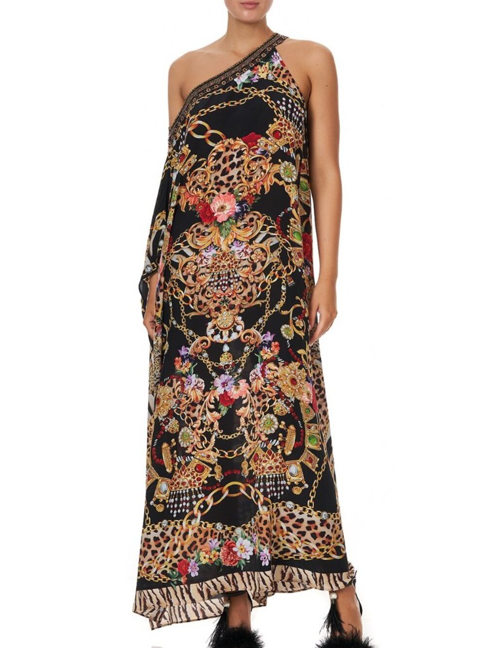 NWT Camilla One-Shoulder Kaftan A Night in the 90s S/M $699